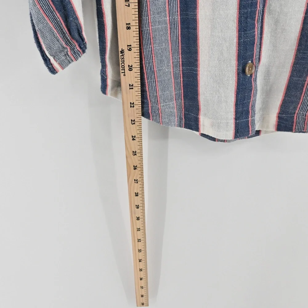 Cloth & Stone Anthropologie Striped Button Front Top Womens Size‎ XS Cotton Blue